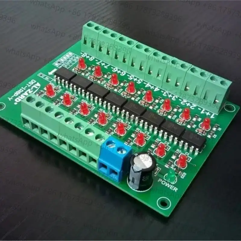 8 Channels Differential To Single-ended Collector Signal Conversion Board 1MHz High-speed Optocoupler Isolation PLC 5V NPN