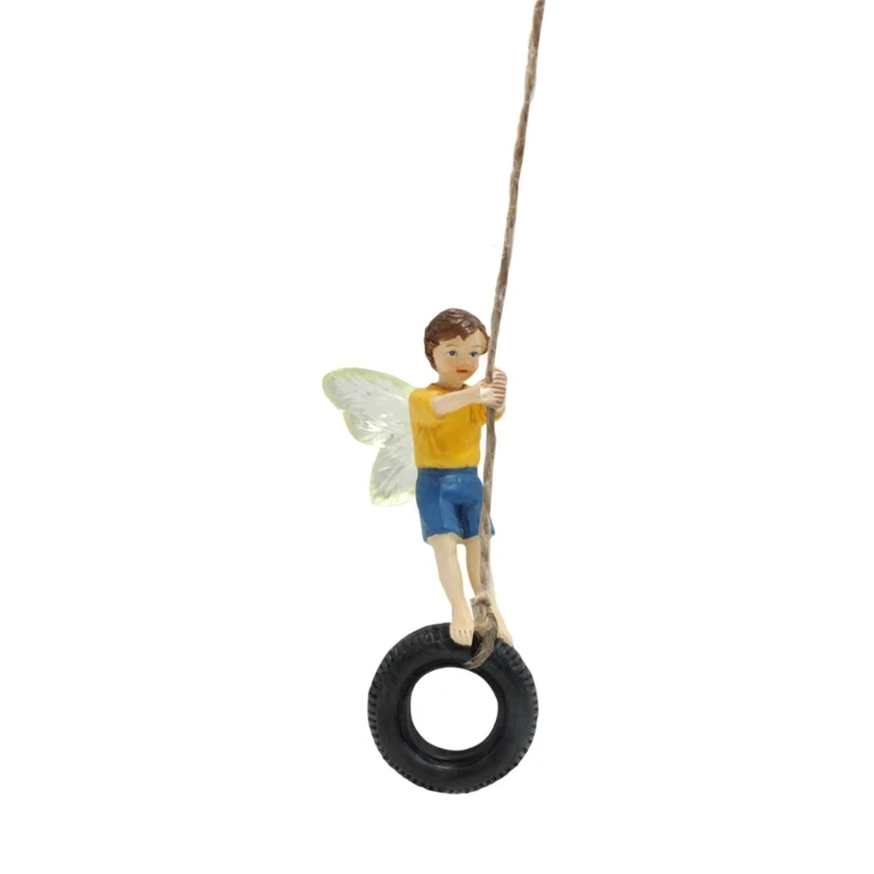 Swing Fairy Statue Miniature Fairy Figurine Outdoor Garden Decorations