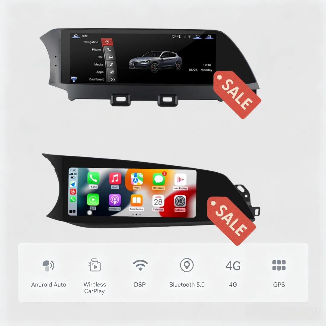 Android System Car Multimedia For Alfa Romeo Giulia Stelvio 2016-2023 Touch Screen GPS Navi Auto Wireless Carplay Music Radio 4G