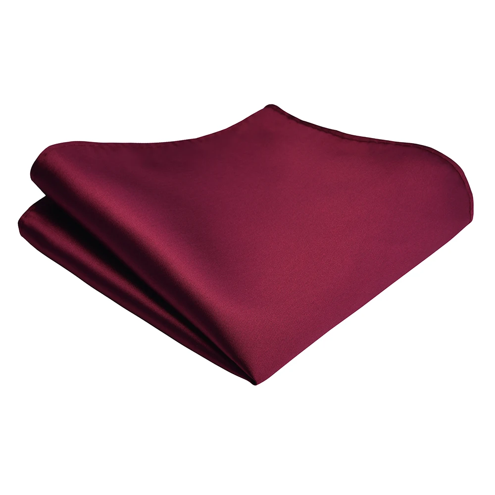 RBOCOTT Herenmode Gladde Waterdichte Zijden Zakdoeken Effen Zakken Vierkante Zakdoek Rood Zwart Blauw Bruiloft Zakdoeken Cadeau