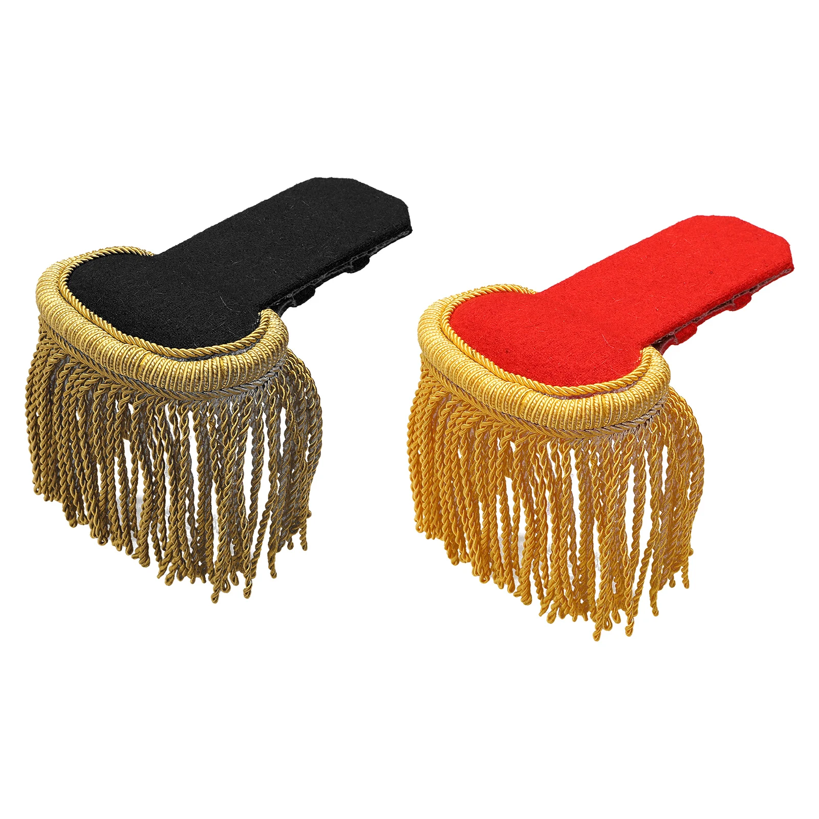 1 Pair Gold Fringe Shoulder Boards Epaulet No Sewing Performance Costume Accessories for Guard of Honor Orchestra Uniforms