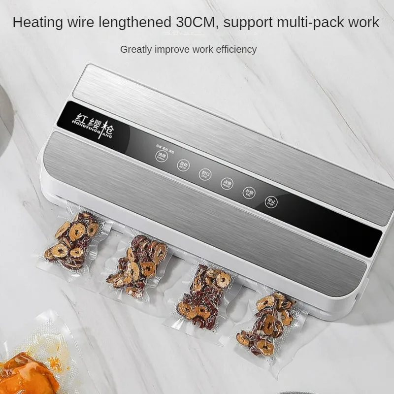 Automatic Vacuum Sealing Machine Small Home Plastic Bag Sealer Food Sealing Preservation Machine Wet and Dry Dual-use 진공 밀봉기