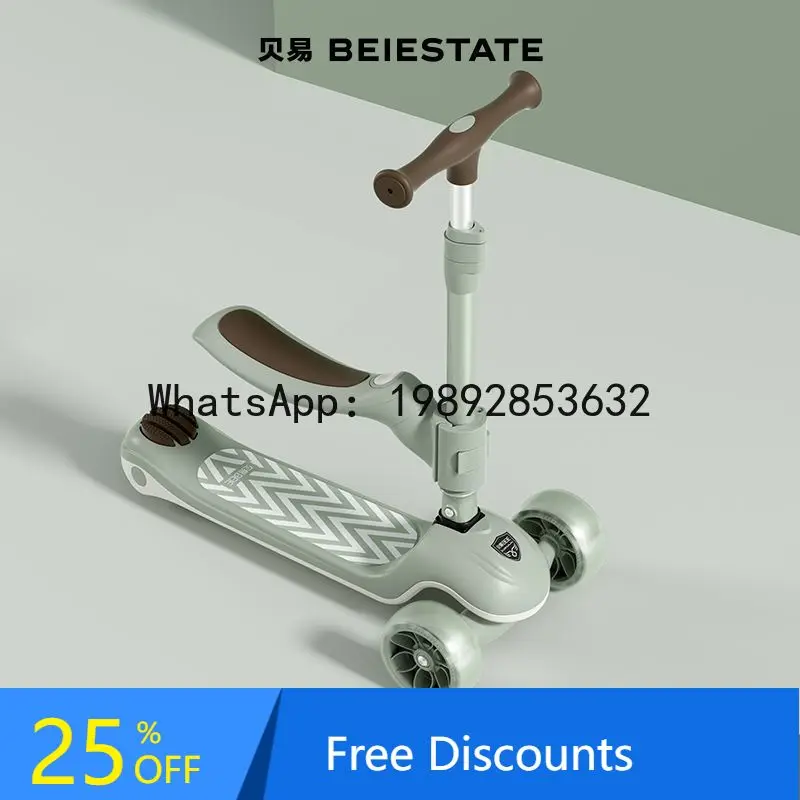 Patinete para niños 2 en 1 Ride-On Ride-Off Big Kids Baby Balance Board Scooter