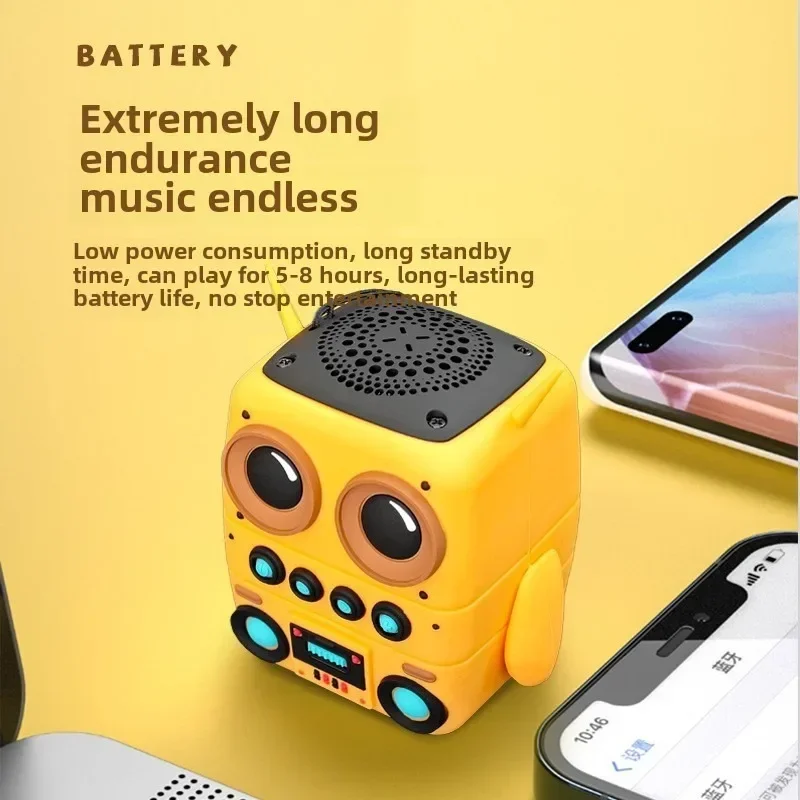 Compact Cute Mini Bluetooth Speaker Desktop Decoration Support TF Card FM Radio TWS Portable Wireless BT Music Player Soundbox