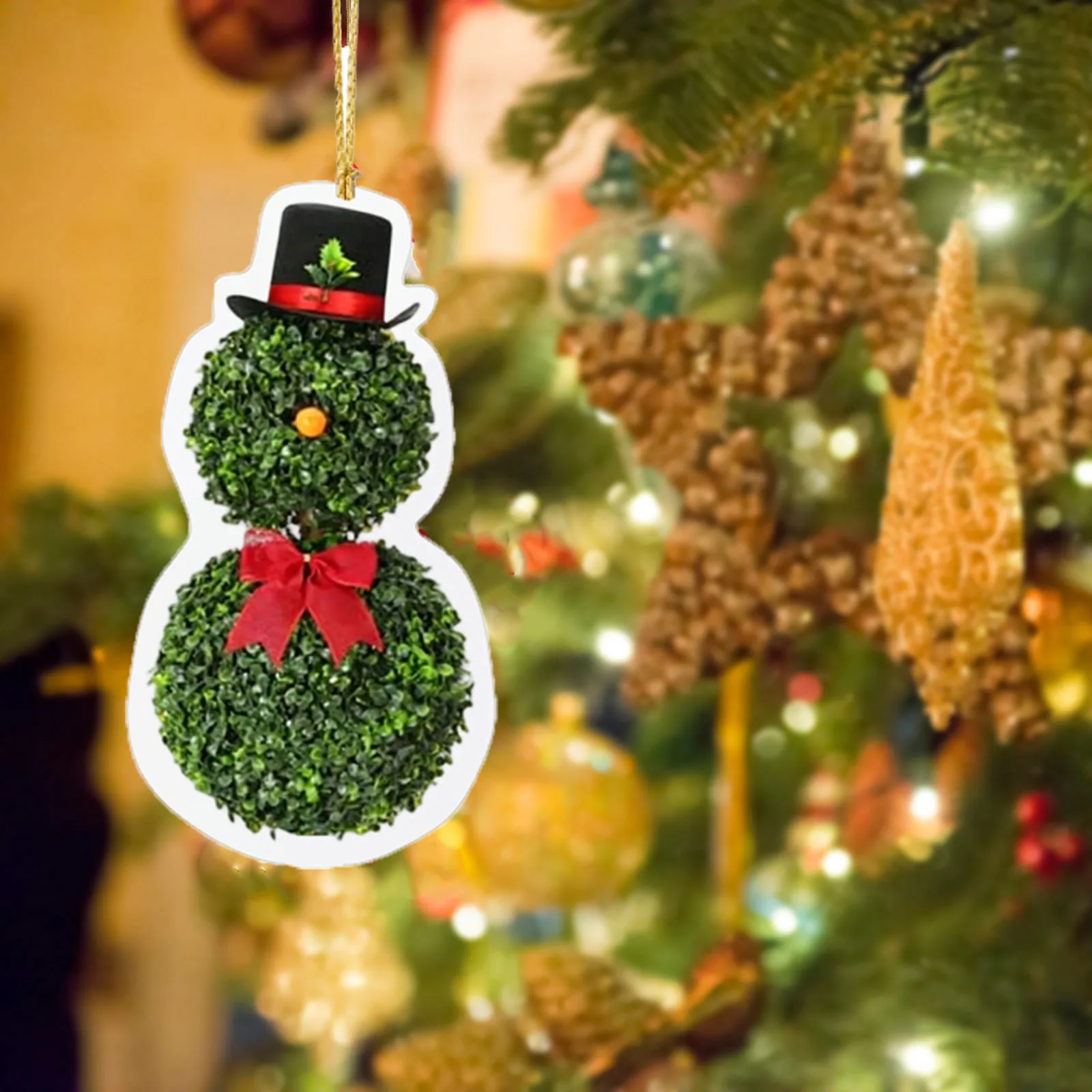 2d عيد الميلاد الحلي ثلج على شكل الاكريليك قلادة شجرة عيد الميلاد زخرفة ديكورات المنزل الحلي قلادة نافيداد #3