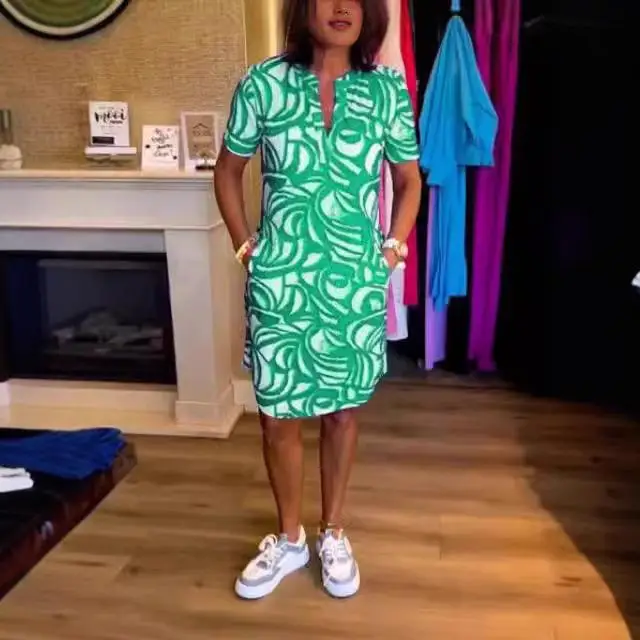 T-shirt imprimé ort Sve pour femmes, jupe trapèze décontractée, Design en tissu Polyester, taille ample, vêtements d'été 2024