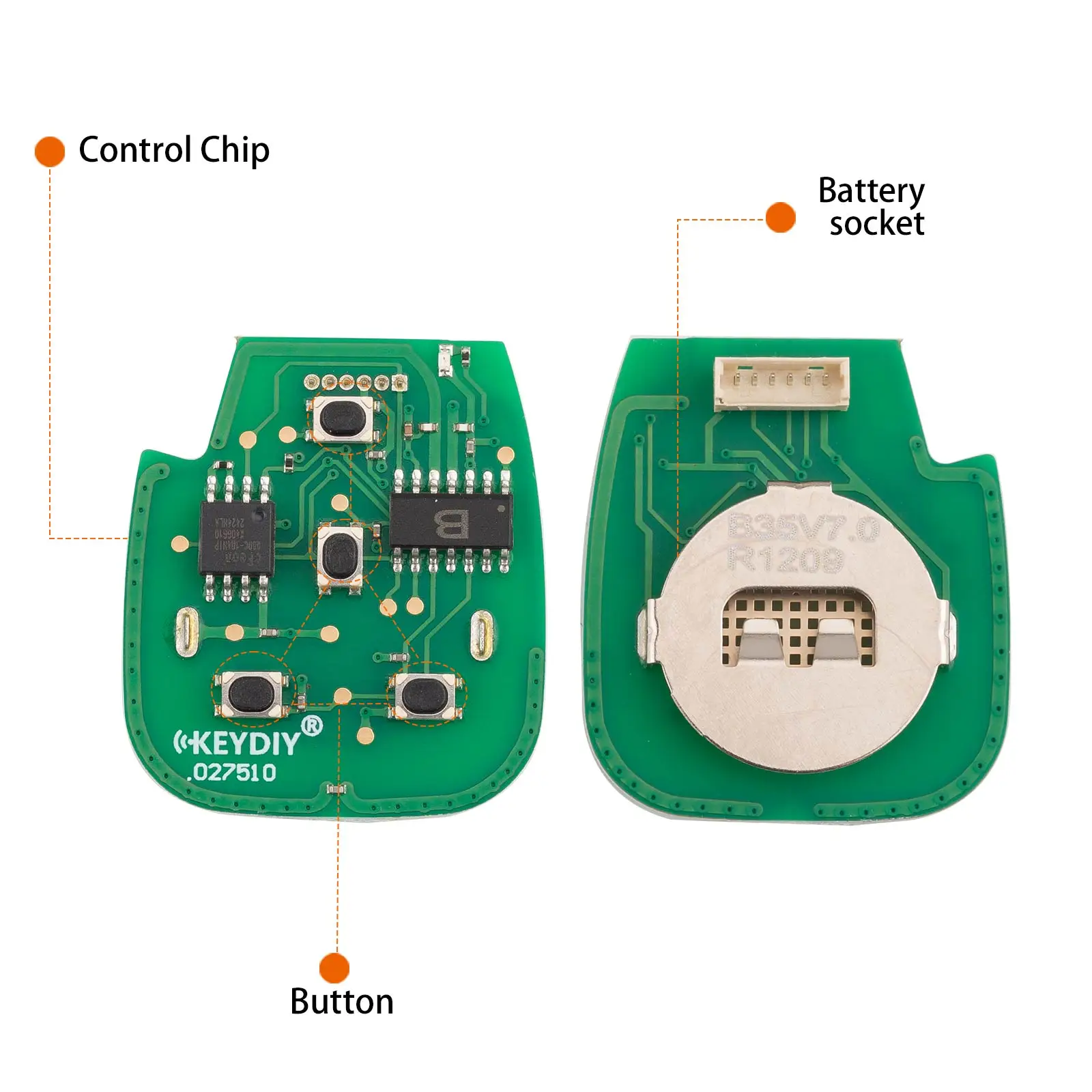 KEYDIY KD B35-4 B Series Universal Flip Remote Key 4 Buttons Compatible with Toyota Type Vehicles