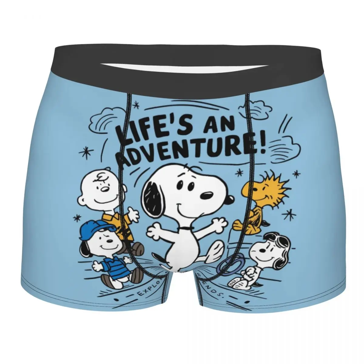 

Custom Manga Snoopy Woodstock Cartoon Dog Underwear Men Breathbale Boxer Briefs