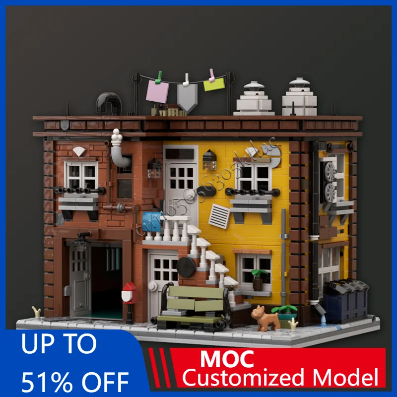 

2122 Parts MOC Creative City Street View Modular Residential Model Architecture Building Blocks Kids Bricks Popular Toys Gifts