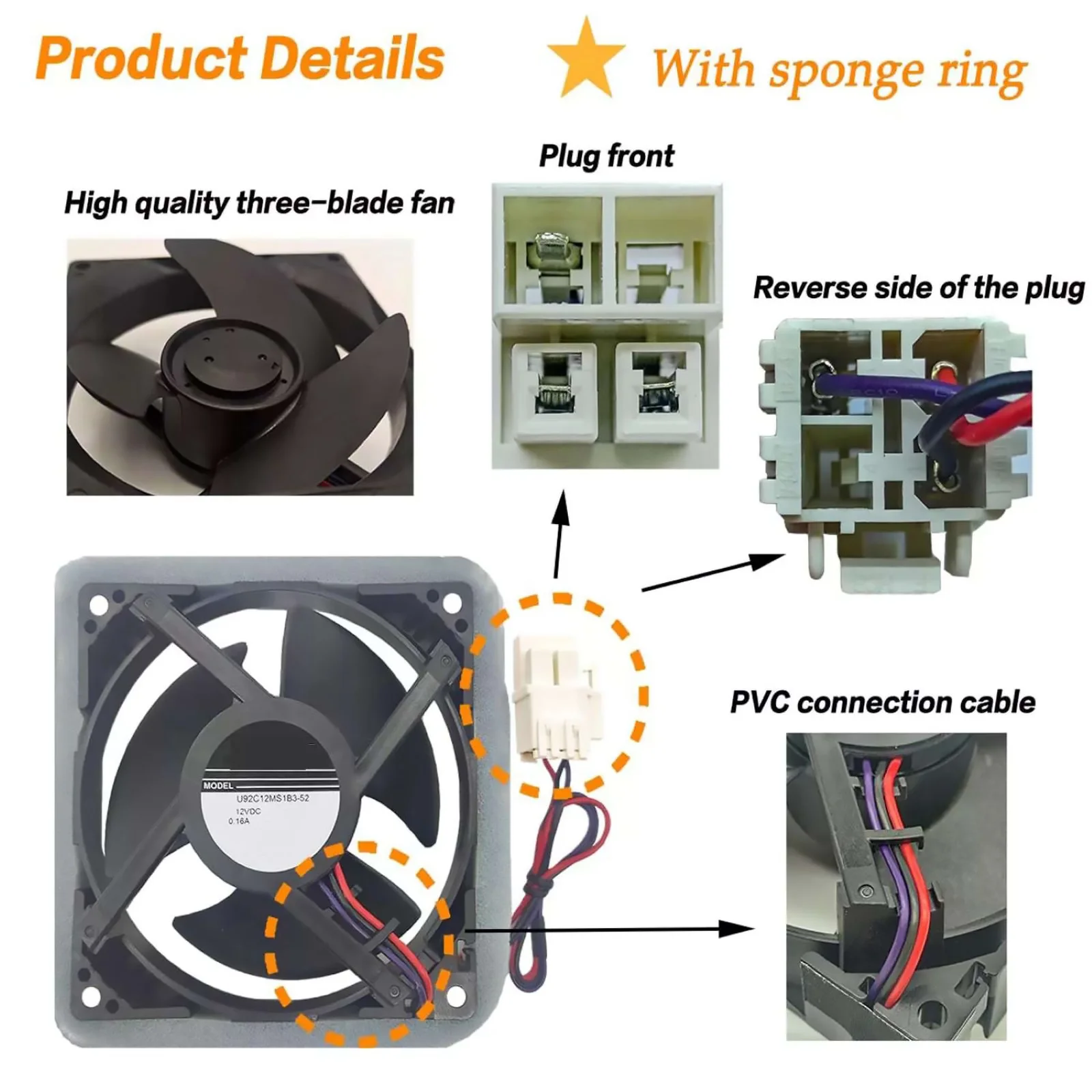 1Pc Replacement Evaporator Fan Motor DC 12V Repair Parts For Samsung Refrigerator Accessory U92C12MS1B3-52 DA81-06013A AP5914786