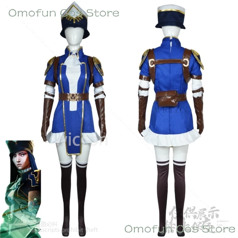 Caitlyn Kiramman Cosplay Anime Game Lol The Sheriff Of Piltover Costume Halloween Christmas Carnival Suit Wig Uniform Customized