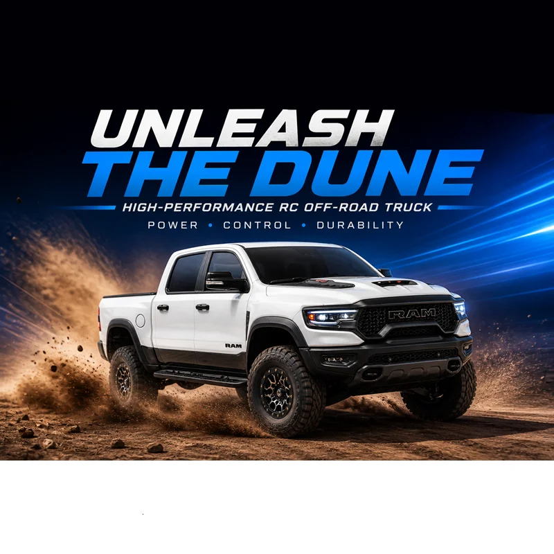 KM Remote Control 4Wd Electric Off Road Climbing Pickup Truck 1 Eighth Scale Ram 1500 Trx Simulation For Adult Hobby Racing