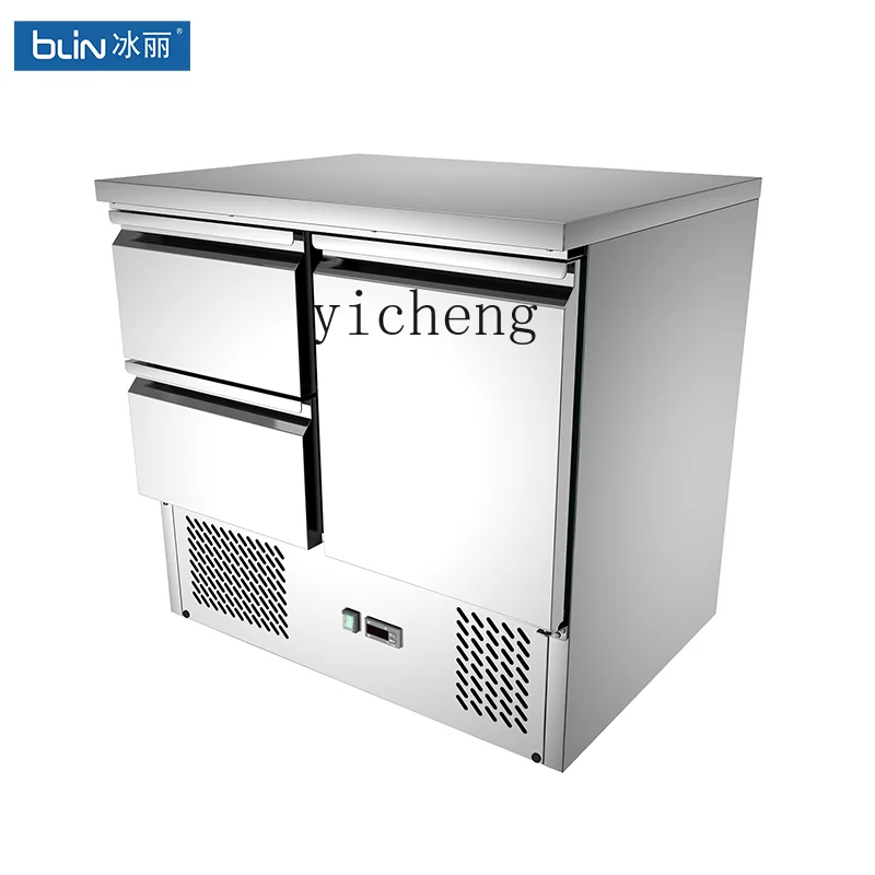 TQH commercial integrated air-cooled fresh-keeping workbench salad cabinet fruit and vegetable refrigerated display cabinet