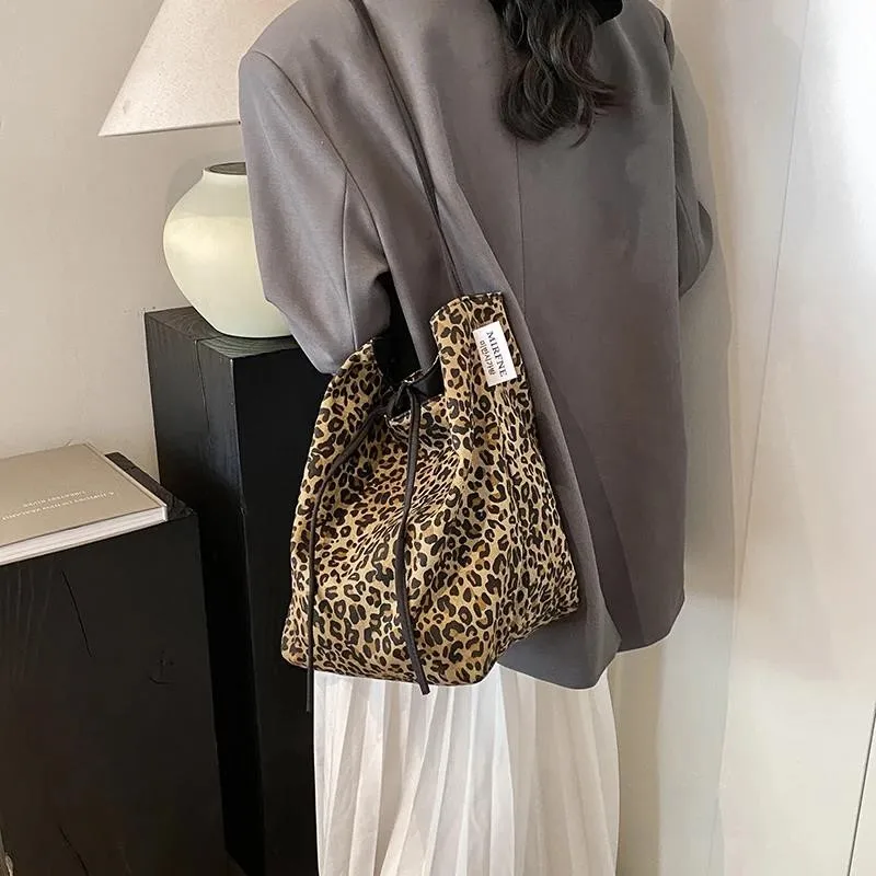 Leopard Big Shoulder Bag Tote Bags Women 2 Pcs/set 2024 New Fashion Large Capacity Underarm Bags Trend Shopper Shopping Handbags