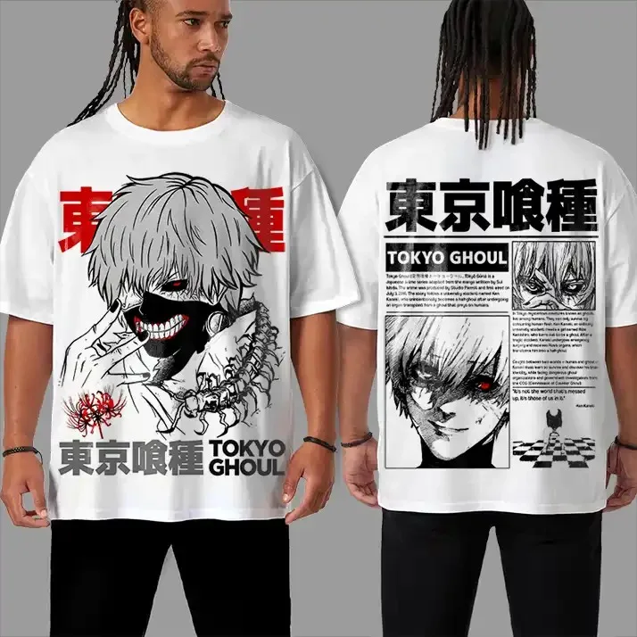 Bandai Tokyo Ghoul Kaneki Ken Double 2D Manga Original Art Print Tshirt, Dark Anime Fan Collectible Short Sleeve Top  Fan Meetup