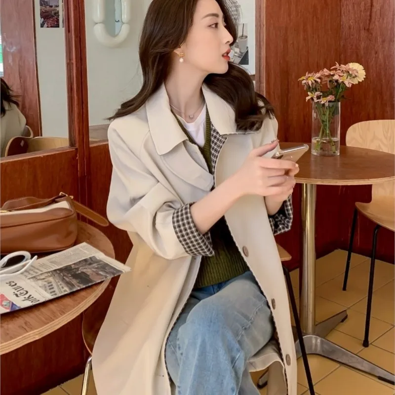 

Trench Coat for Women New Mid-Length Korean Style Temperament