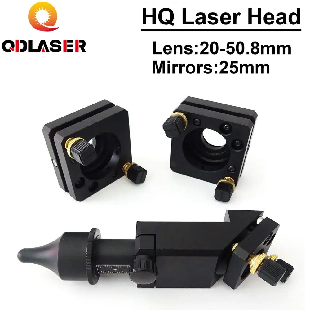 

QDLASER High Quality CO2 Laser Head for Lens Dia.20 FL.50.8mm Mirror 25mm Laser Engraving and Cutting Machine