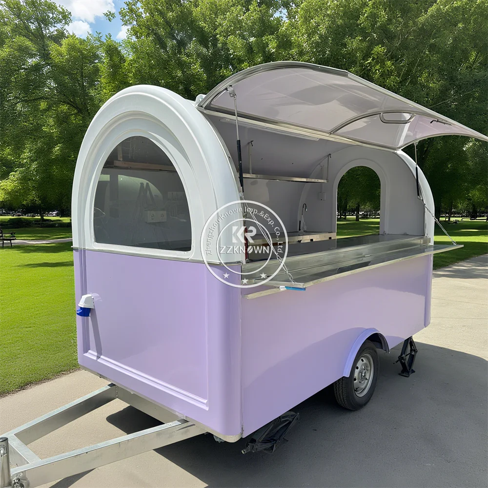 

Street Food Trailer Fully Equipped Mobile BBQ Hot Dog Coffee Ice Cream Cart Street Fast Food Van Truck With Full Kitchen