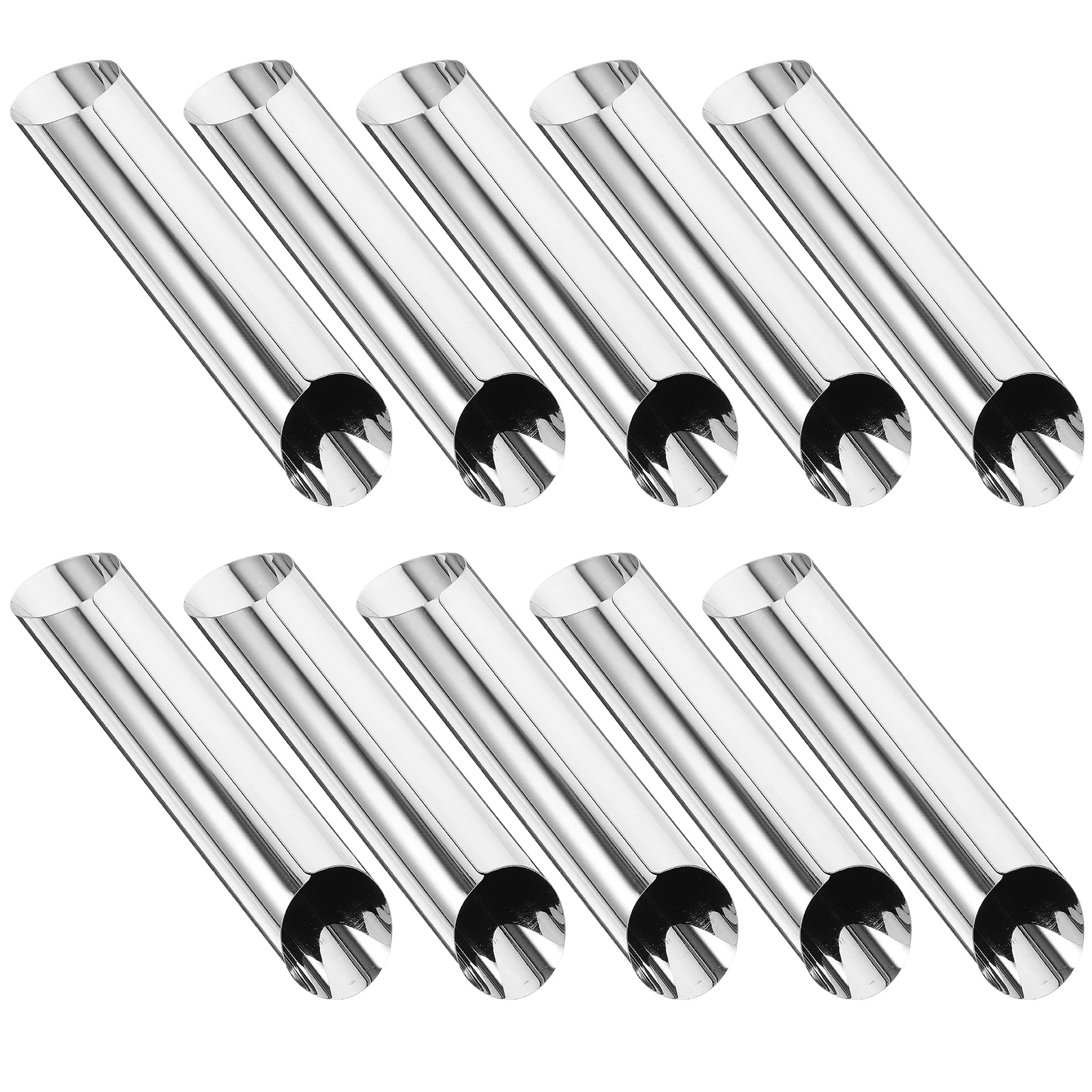 

10Pcs Cream Horn Molds Stainless Steel Cone Shaped Croissant Moulds Baking Tools for Bread Dessert Cream Horn Molds