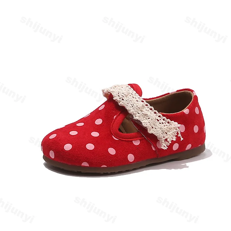 

Girls Leather Shoes Autumn New Lightweight Comfortable Soft Sole Princess Shoes Fashion Lace Edge Wear-resistant Mary Jane Shoes
