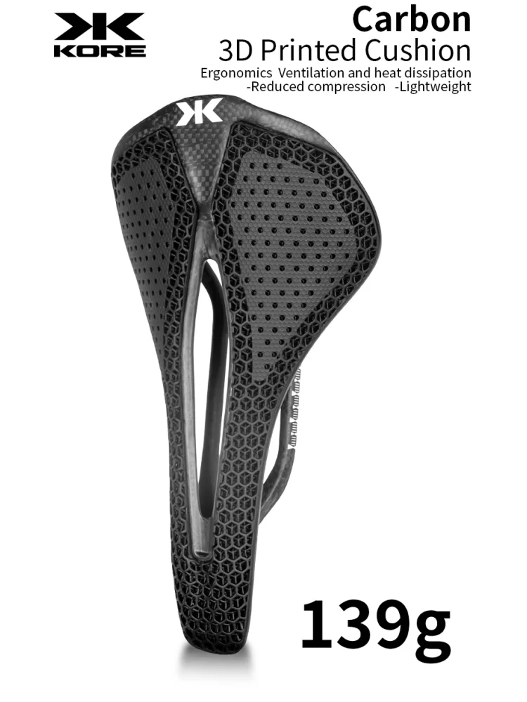 AliExpress KORE Bicycle 3D Printed Saddle For Road Bikes Ultralight Carbon Fiber Comfortable Cushion Racing Bike Cycling Accessories 139G