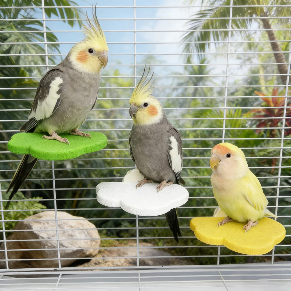 1PC Cloud Bird Perch Platform Matte Non-slip Plastic Standing Rack Pet Budgie Cockatiel Cage Decor Enrichment Toy Boredom Relief