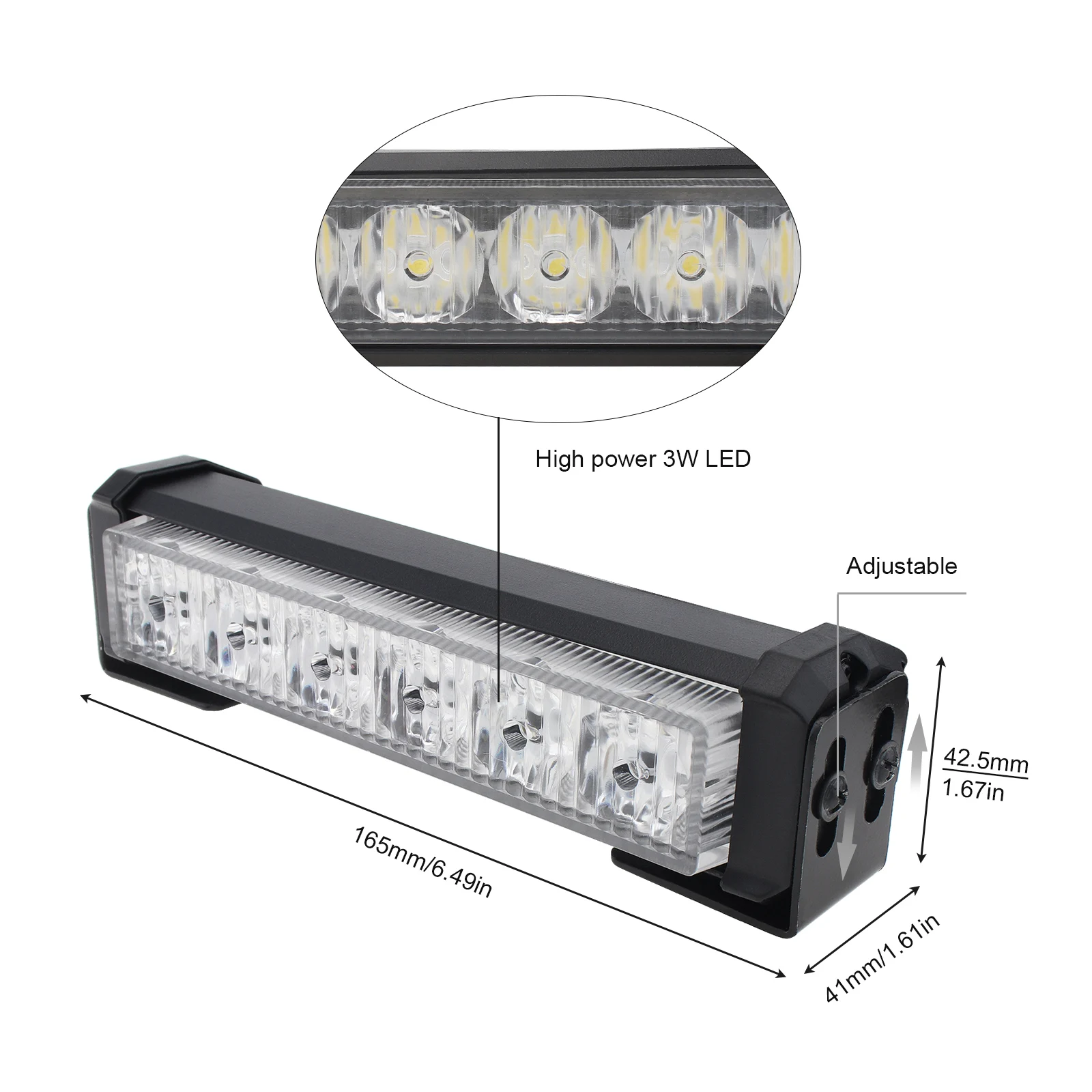 2 Pieces 36W 12V Strobe Car Warning Light LED Daytime Running Light for Truck / Motorcycle / Car