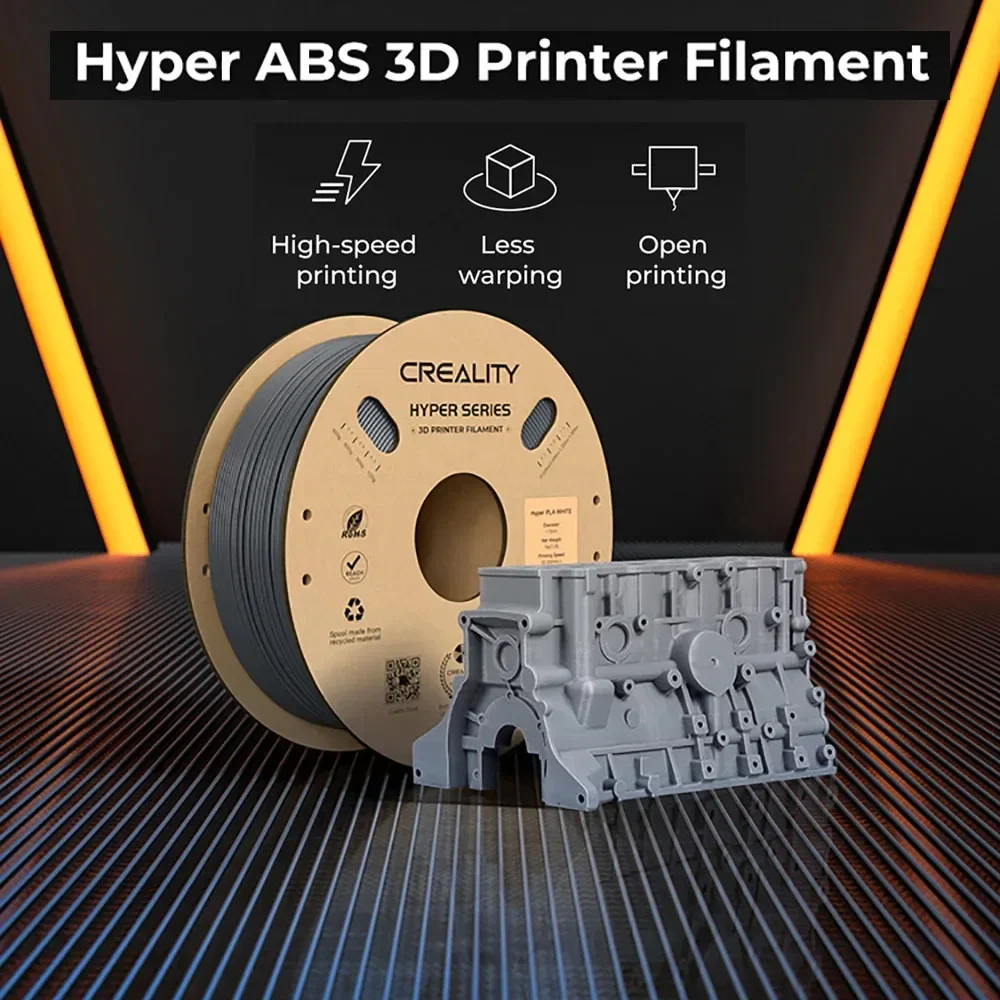 Imagem -02 - Creality-carretel de Filamento Hyper Abs para Impressão de Alta Velocidade Impressão Aberta Conveniente se Encaixa Mais Impressoras 3d 1.75 mm 1kg 2.2lbs