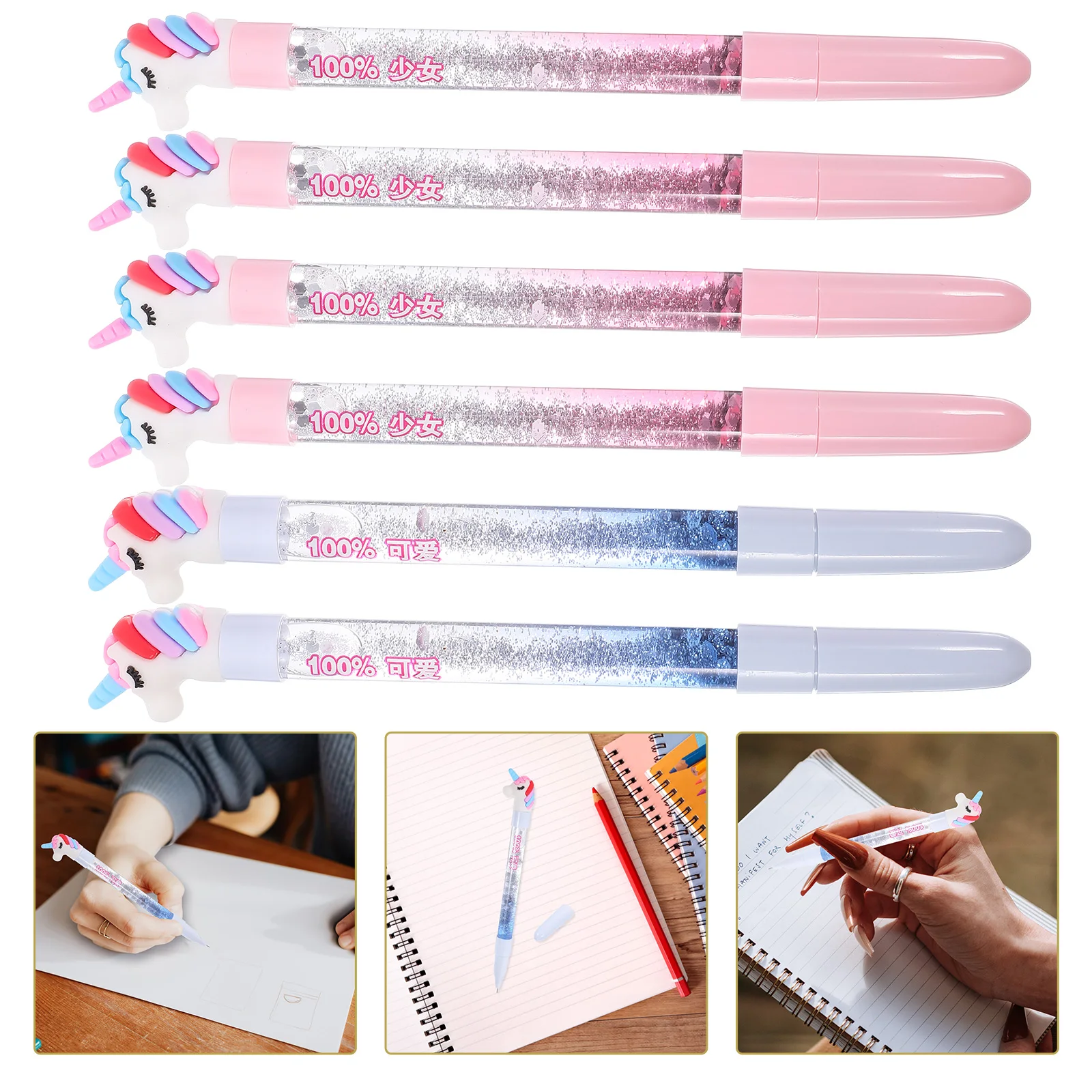 

6 Pcs Sign Pens Ergonomic Design Writing Plastic Cartoon Decorative Adorable Gel Student