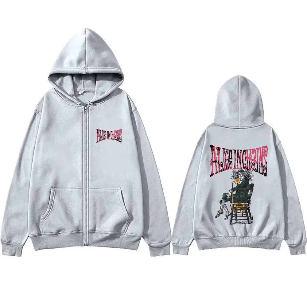Rock Band Alice in Chains Zipper Hoodie Men Women Fashion Casual Oversized Zip Up Jacket Coat Male Vintage Fleece Cotton Hoodies