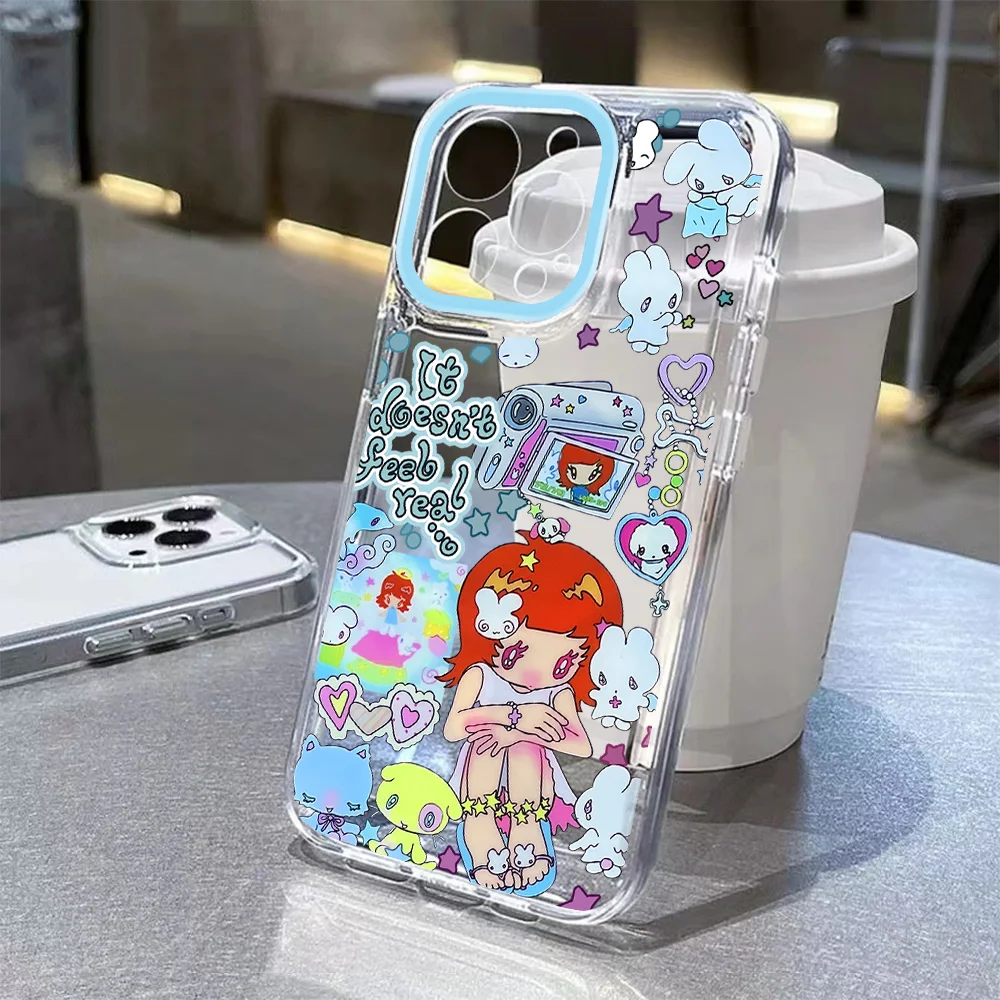 Japanese Red Haired Girl Phone Case For Samsung Galaxy S25 S24 S23 S22 S21 S20 FE Note20 Note10 Edge Plus Ultra Lite 5G Clear - náhled 3