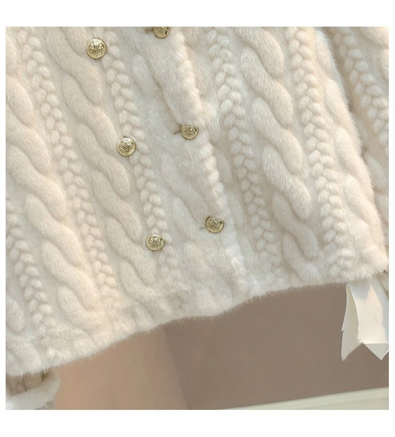 Winter Kleidung Nachahmung Nerz Pelz Jacken Mode Temperament Top Weibliche Oansatz Thicked Zweireiher Warme Mantel Ropa Mujer