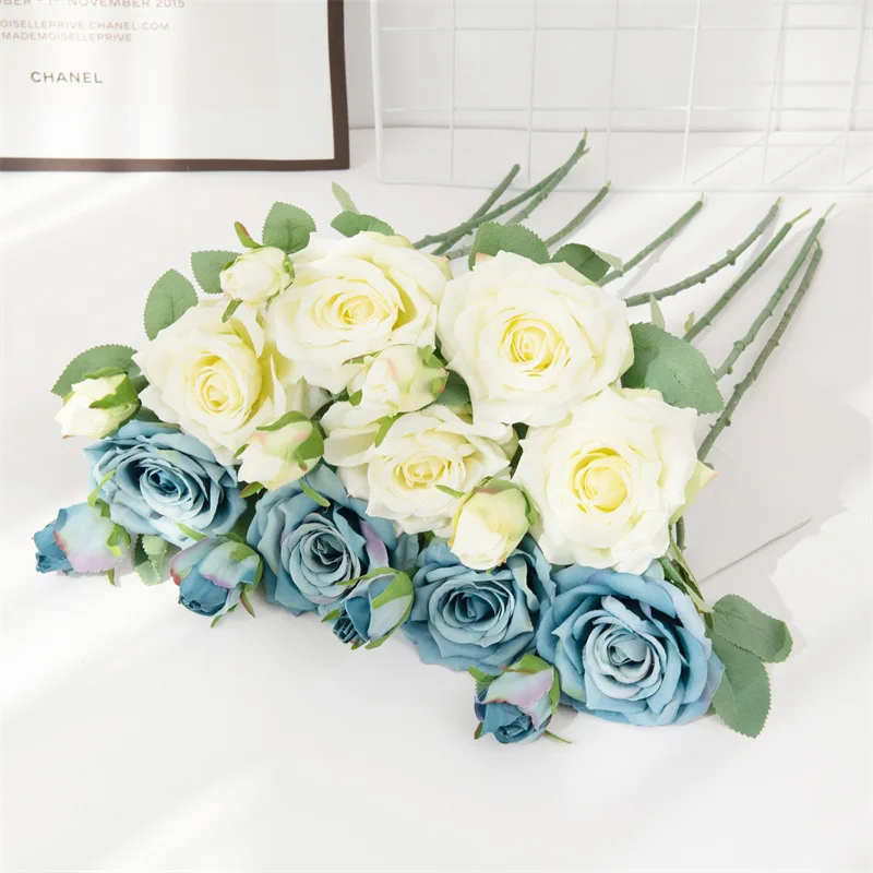 1/5PCS Künstliche Blumen Seide Rosen Hochzeit Brautstrauß Hause Vase Tisch Outdoor Garten Hof Urlaub Party DIY geschenk Box Dekor