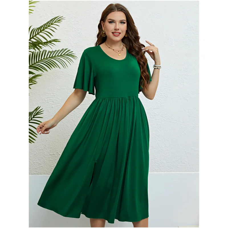 

Летняя повседневная женская юбка трапециевидной формы со средней талией и принтом больших размеров ort Sve round Ne Midi Dr