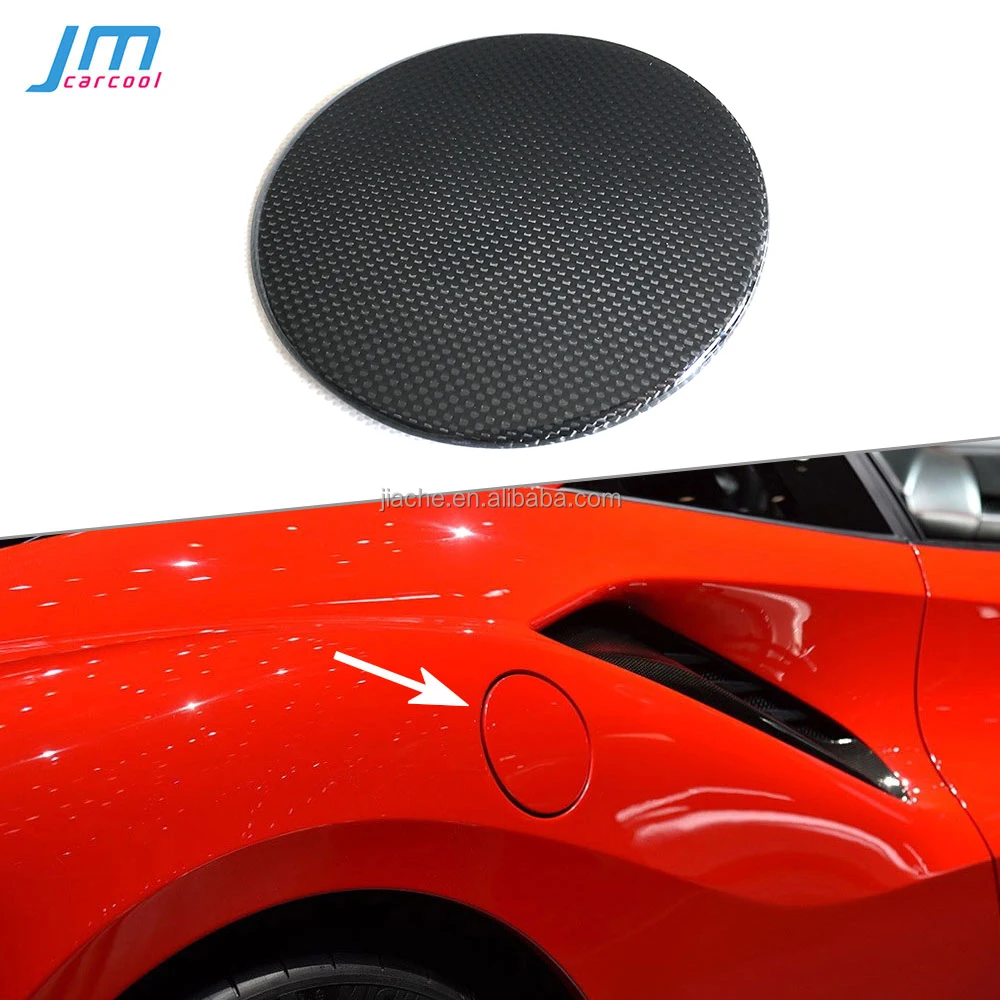 Dry Carbon Fiber Outside Oil Filler Door Fuel Tank Cover For Ferrari 488 GTB 2015-2018 Car Accessories