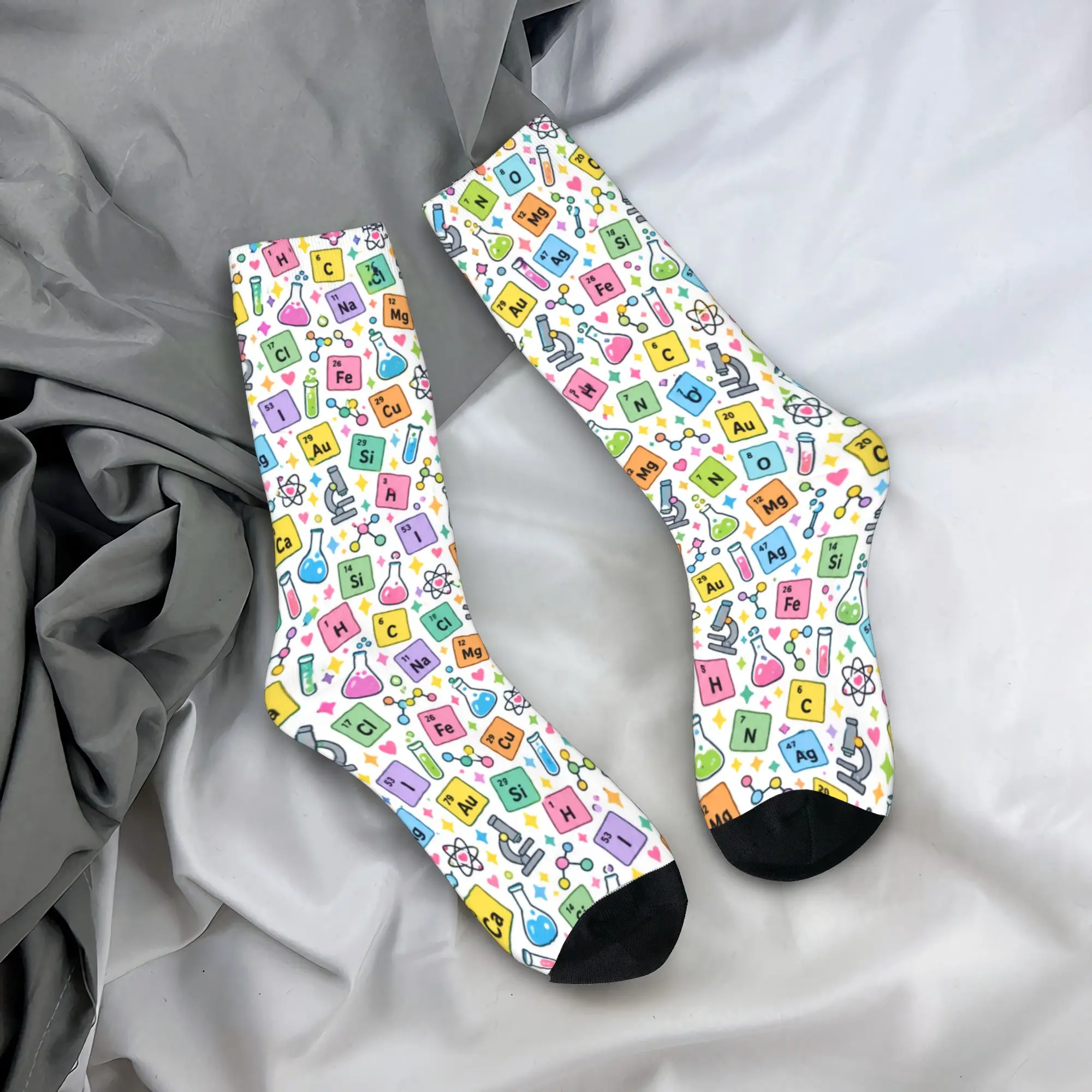 Novelty Men Socks with Colorful Periodic Table Element Socks  Casual Stockings Spring Anti Bacterial Men Socks Sports Socks