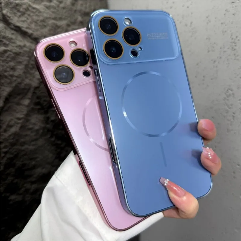 Original Matte AG Nano Gehärtetes Glas Fall Für iPhone 17 Air 16 15 14 Pro Max 17 Pro Magnetische Für Magsafe Drahtlose lade Coque