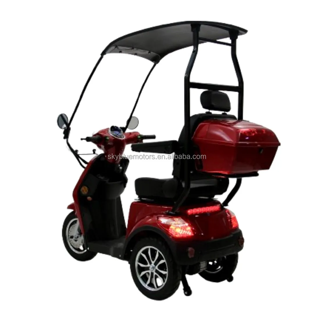 Modification Lithium Battery Electric Two Front 3 Wheel  Tricycles Mobility Scooter with Roof Electric Motor  for Seniors
