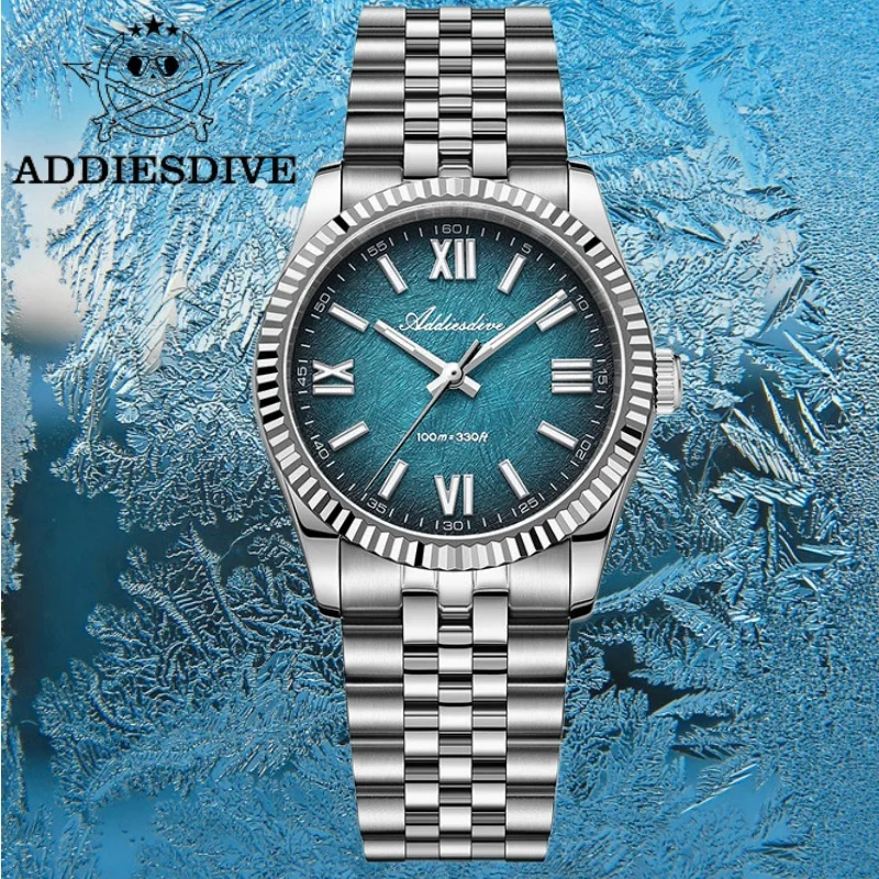 Addiesdive 36 مللي متر AD2512 ساعة للرجل الياقوت الزجاج اليوبيل حزام 10Bar مقاوم للماء VH31 حركة BGW9 مضيئة ساعة كوارتز