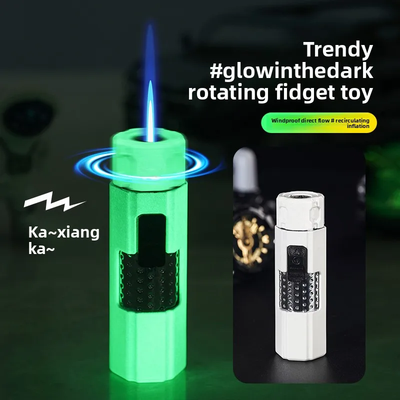 Rotating Decompression Spray Butane Gas Torch Lighter Outdoor Portable Cool Fun Cigar Lighter Smoking Smoking Accessories