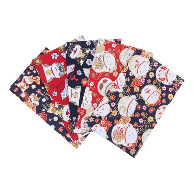 5PCS Japanese Bronzed Cotton Printed Patchwork Fabric Quilting Material For Sewing Dolls And Bags Needlework Accessories 20x25cm