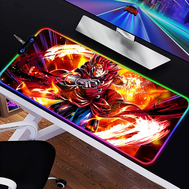 

RGB LED Mouse Pad Rubber HD Mousepad Pattern Dragon Ball Game Pad PC Accessories Desk Mat Non Slip Table Mat Office Keyboard Pad