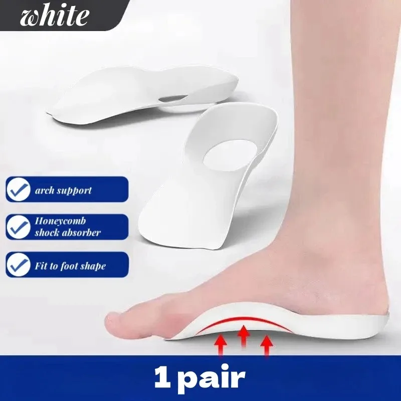 Men Women Arch Support Auxiliary Insoles Soft Silicone Plantar Cushion Pads Shock Absorption Anti-Fatigue Snug