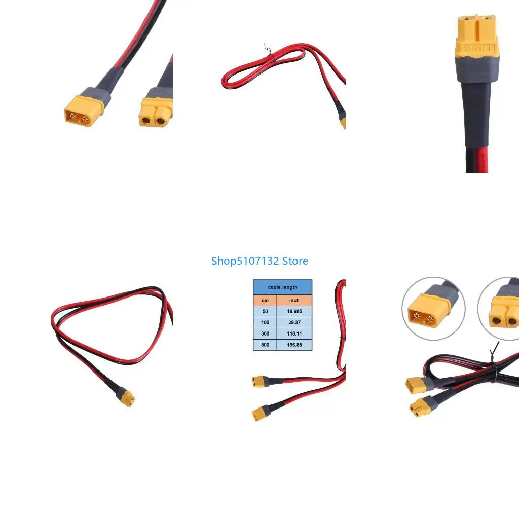 87HD 1PCS XT60 Male to XT60 Female Plugs Extension Cable Leads Silicone Wire 12AWG