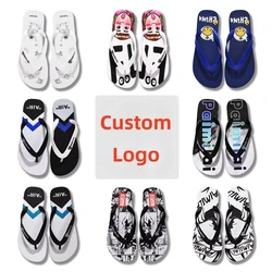 Custom Logo Flip Flops Printing Image Design Logo Shoes Custom Logo Beach Slippers Factory Wholesale Fashion Brand