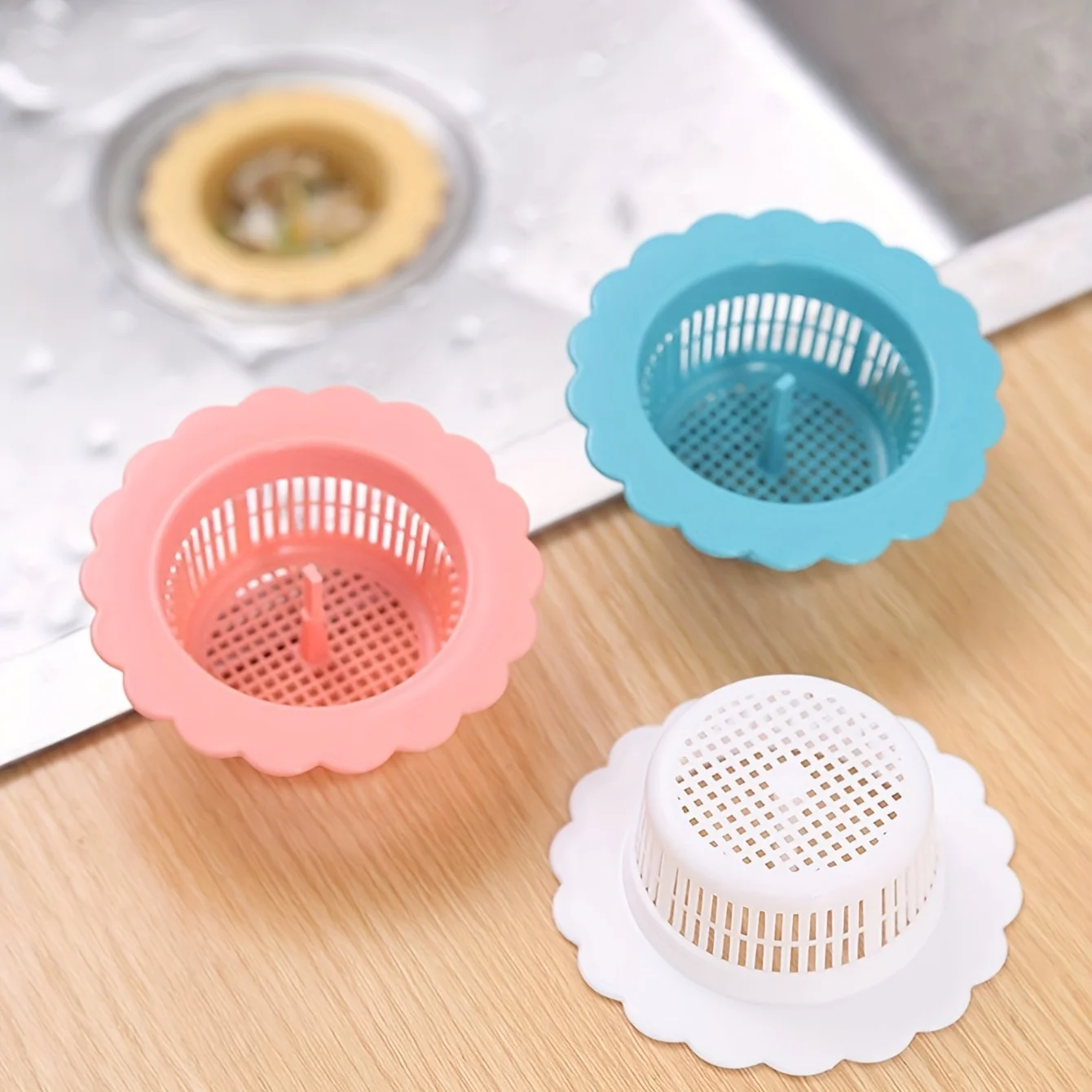 1pc/3pcs/5pcs Shower Floor Drain, Hair Stopper Catcher, Kitchen Sink Plug, Anti-blocking Bathtub Strainer Sewer