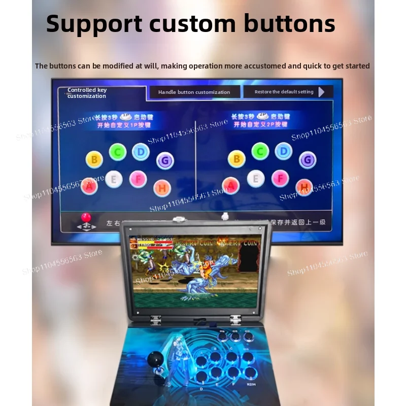 Foldable Arcade Stick - Portable Retro Gaming Console Joystick for Street Fighter & Mortal Kombat, Plug-n-Play Classic Combat