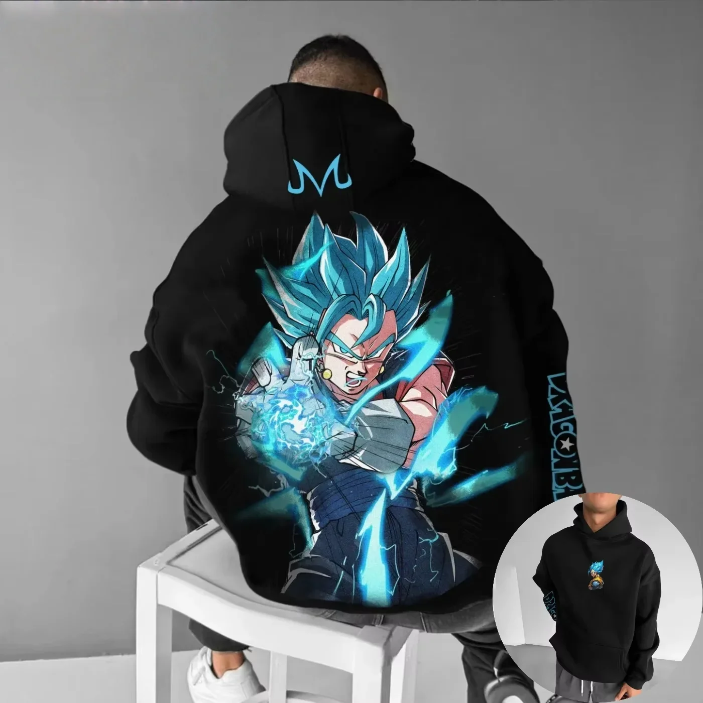 

Мужская толстовка оверсайз с принтом Dragon Ball Vegito Blue Energy Blast 2026, повседневная, свободного кроя, унисекс, теплая, для фанатов аниме