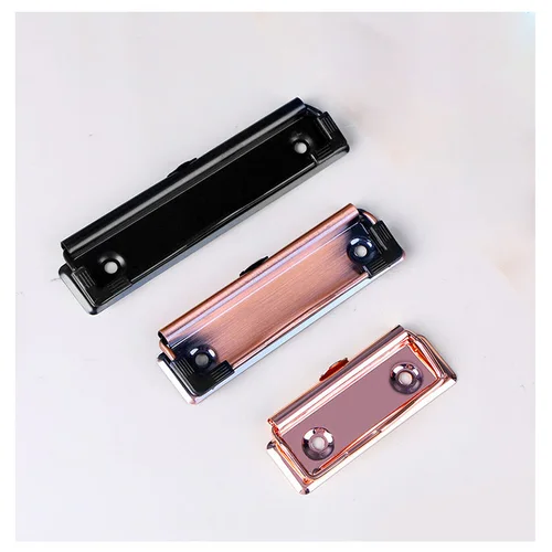 Clips para Portapapeles de acero inoxidable, 2 piezas, negro, plata, bronce, oro rosa, 7, 10, 12cm, resorte de acero inoxidable pesado montable