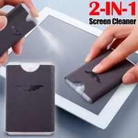 2 in 1 Phone Screen Cleaner Spray Computer Mobile Phone Screen Dust Remover Tool Microfiber Cloth for iPhone iPad Apple Polish